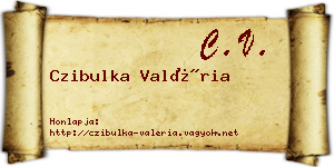 Czibulka Valéria névjegykártya