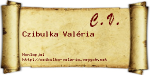 Czibulka Valéria névjegykártya